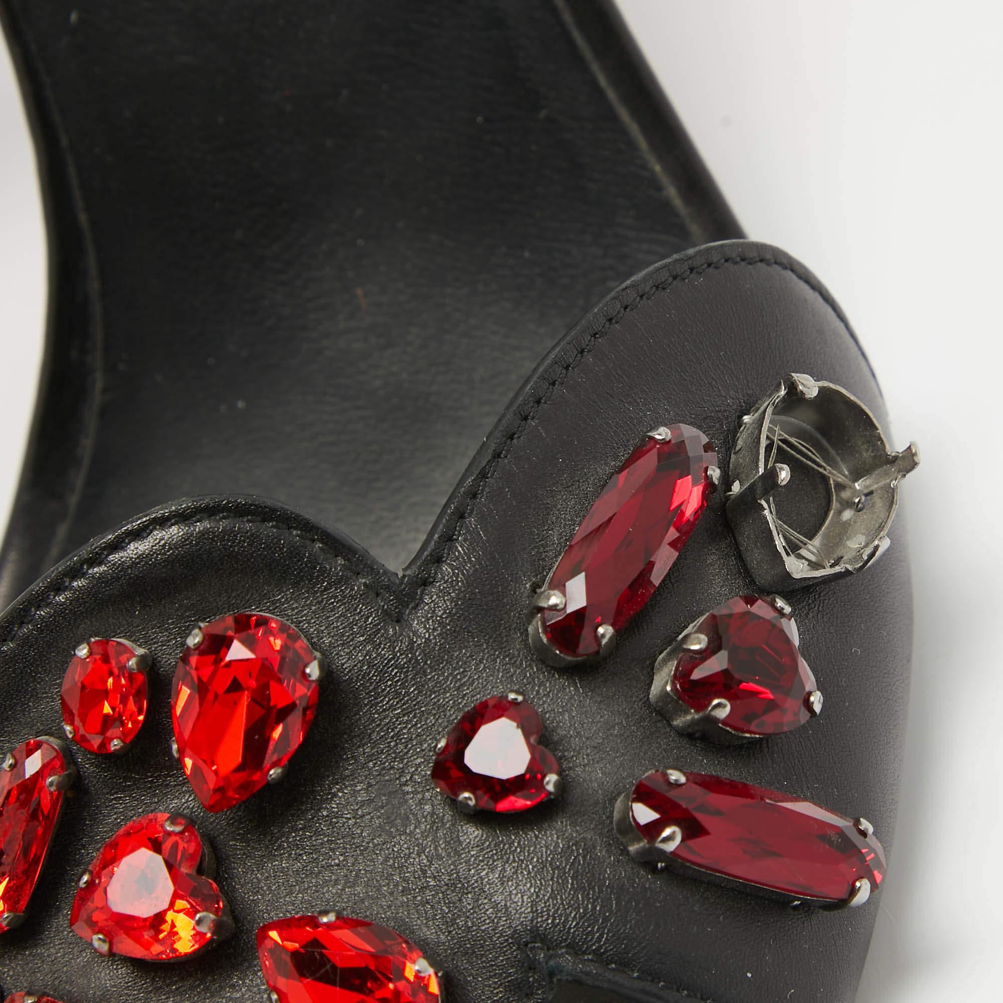 Donna Fendi Sandali in pelle nera con cinturino alla caviglia impreziosito da cristalli misura 38 in vendita