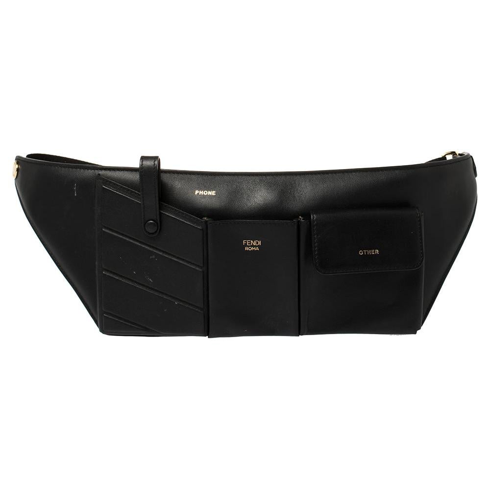 Fendi Black Leather Belt Bag