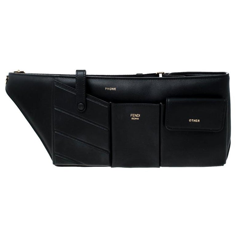 Fendi Black Leather Belt Bag For Sale at 1stdibs