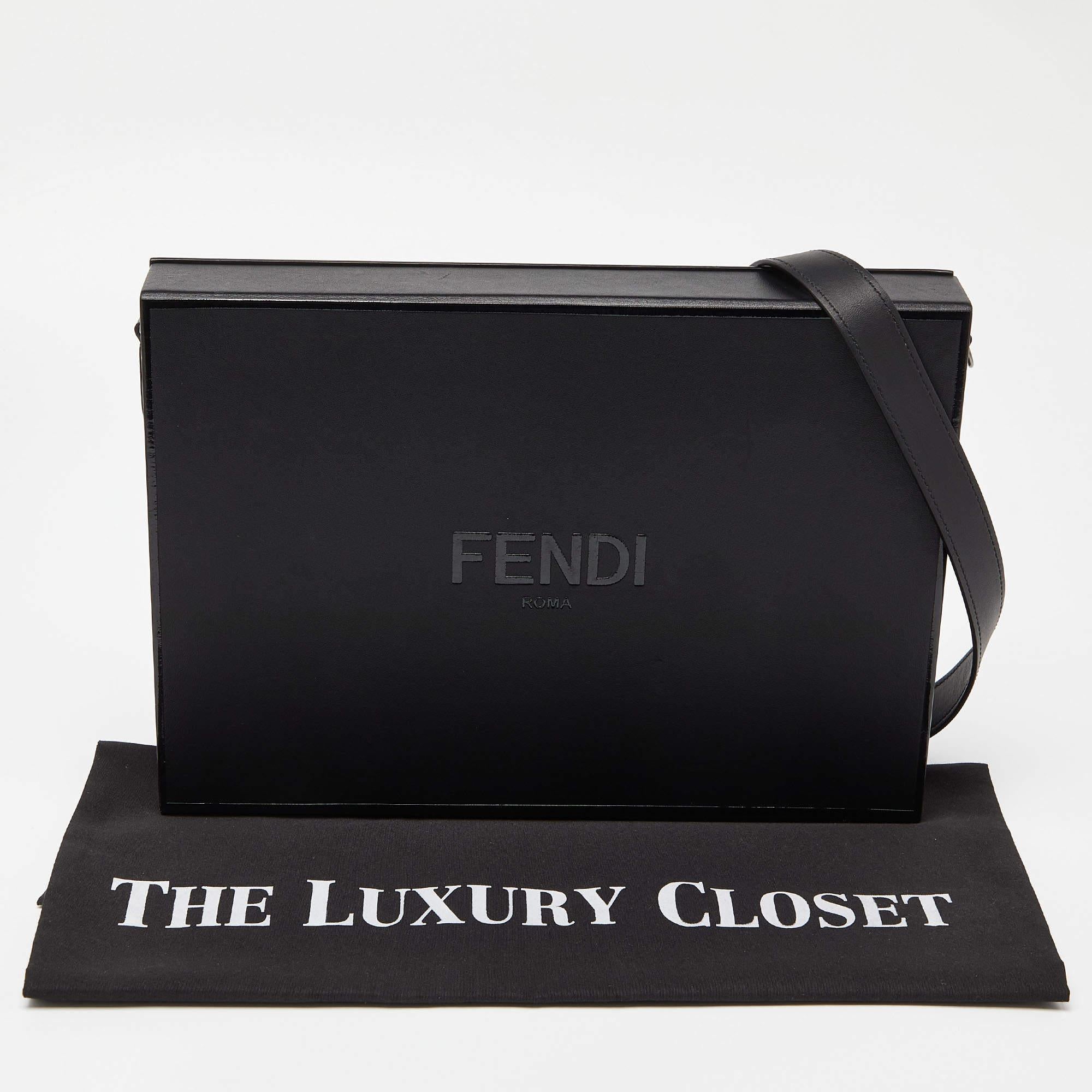 Fendi Black Leather Box Messenger Bag 8