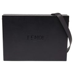 Fendi Black Leather Box Messenger Bag