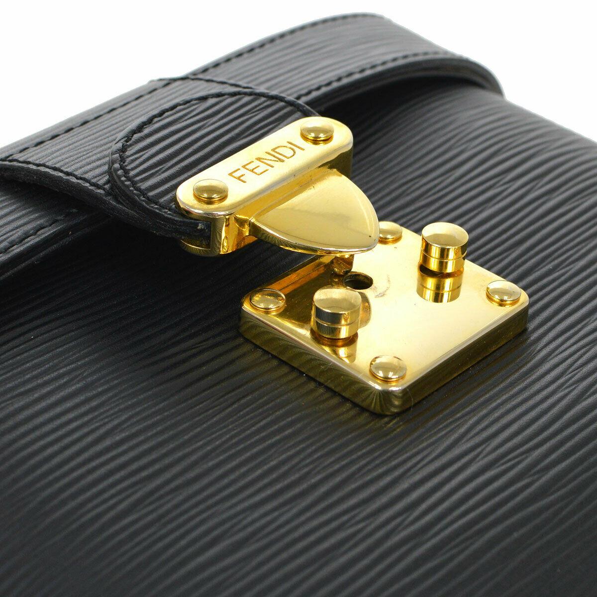 Fendi Black Leather Box Vanity 2 in 1 Evening Top Handle Satchel Shoulder Bag

Epi leather
Gold tone hardware
Flip lock closure
Woven lining
Handle drop 3.5