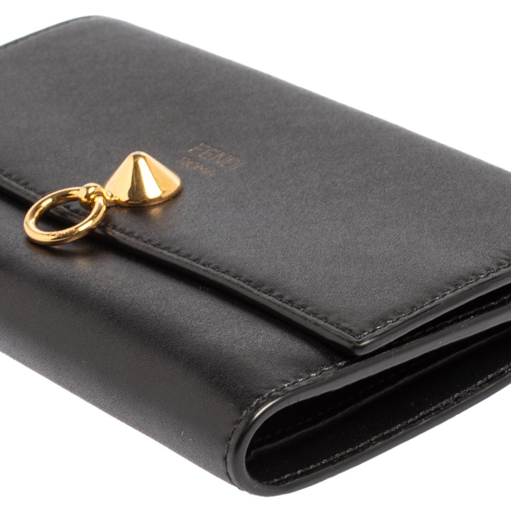 Women's Fendi Black Leather By The Way Continental Wallet