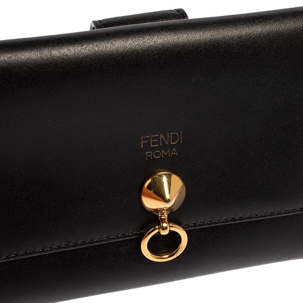 Fendi Black Leather By The Way Continental Wallet 1