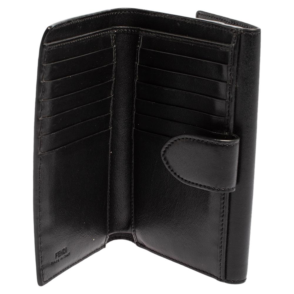 Fendi Black Leather By The Way Continental Wallet 4