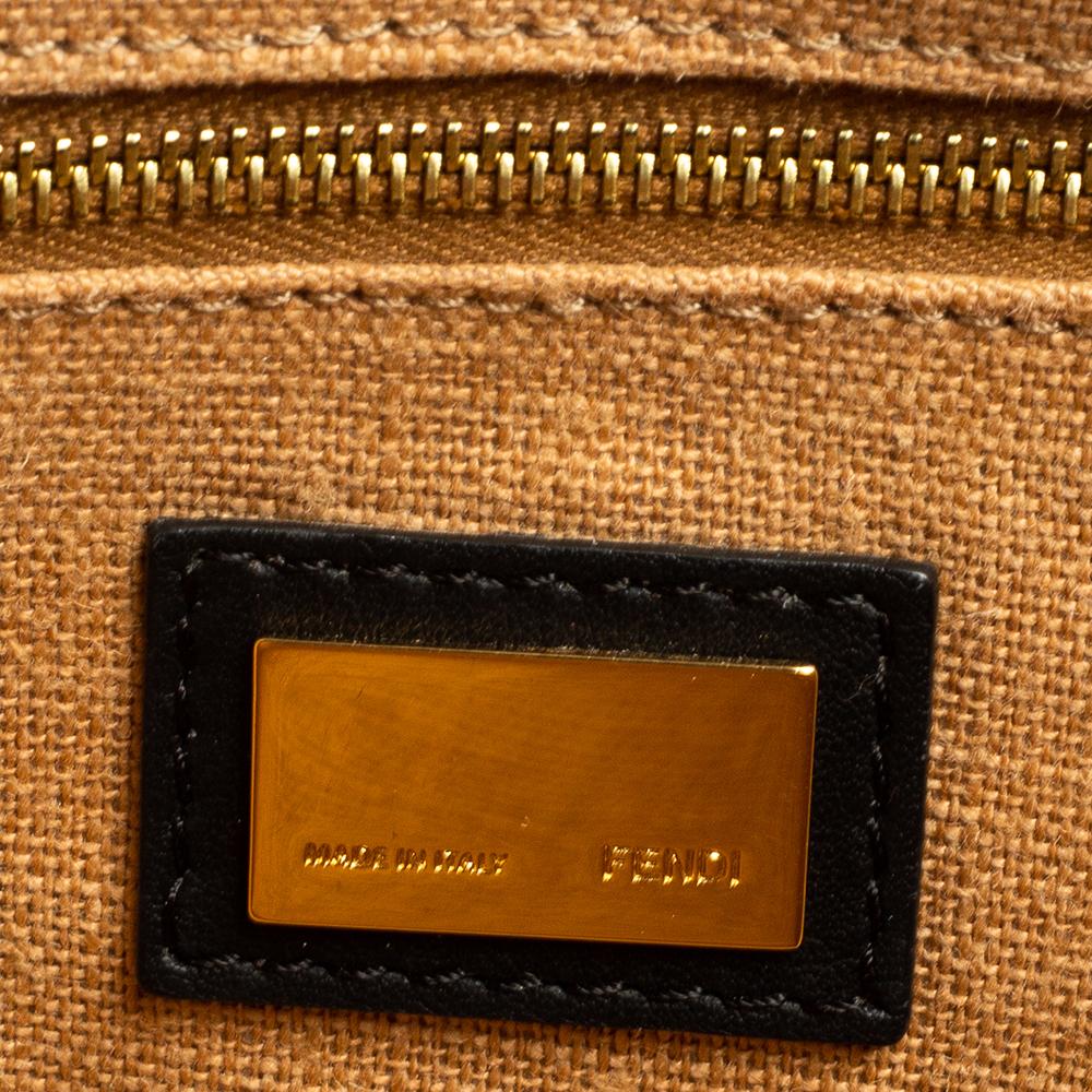 Fendi Black Leather Claudia Chain Shoulder Bag 2