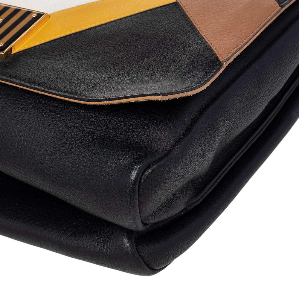 Fendi Black Leather Claudia Chain Shoulder Bag 1