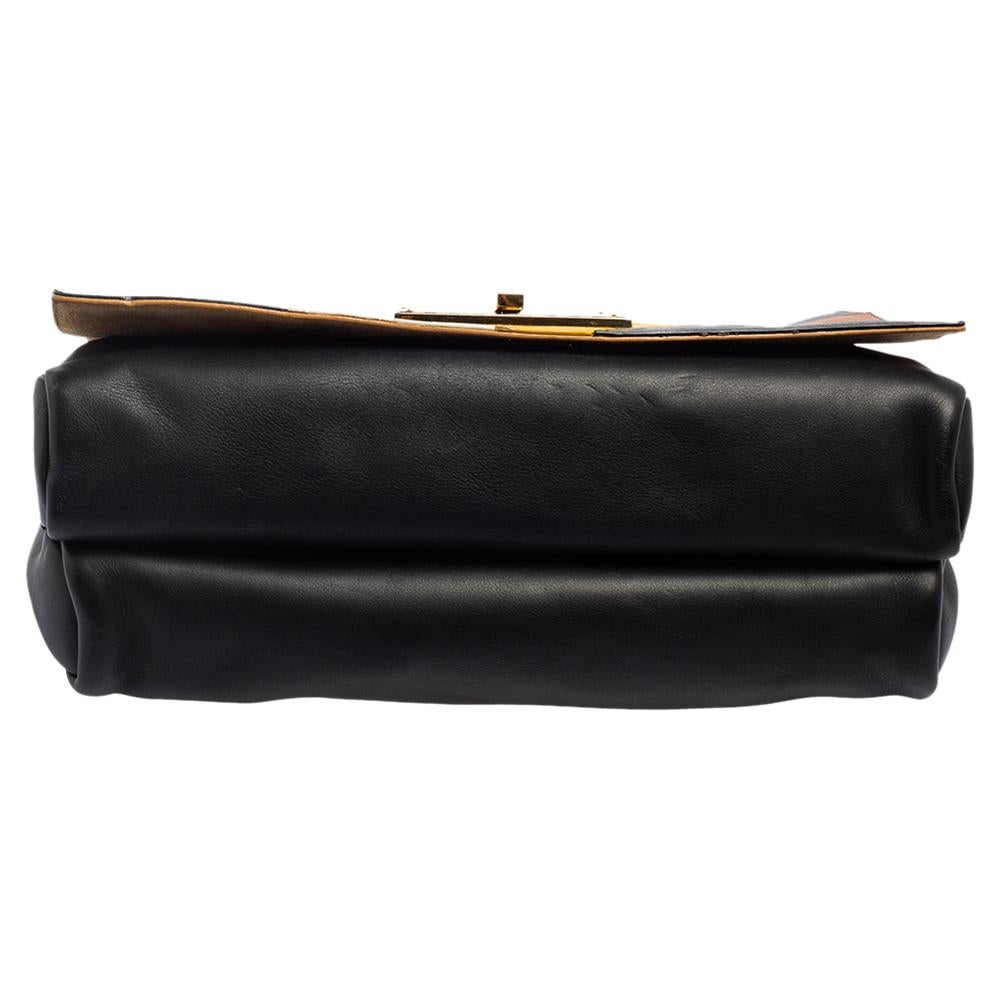 Fendi Black Leather Claudia Chain Shoulder Bag 4