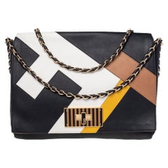 Fendi Black Leather Claudia Chain Shoulder Bag