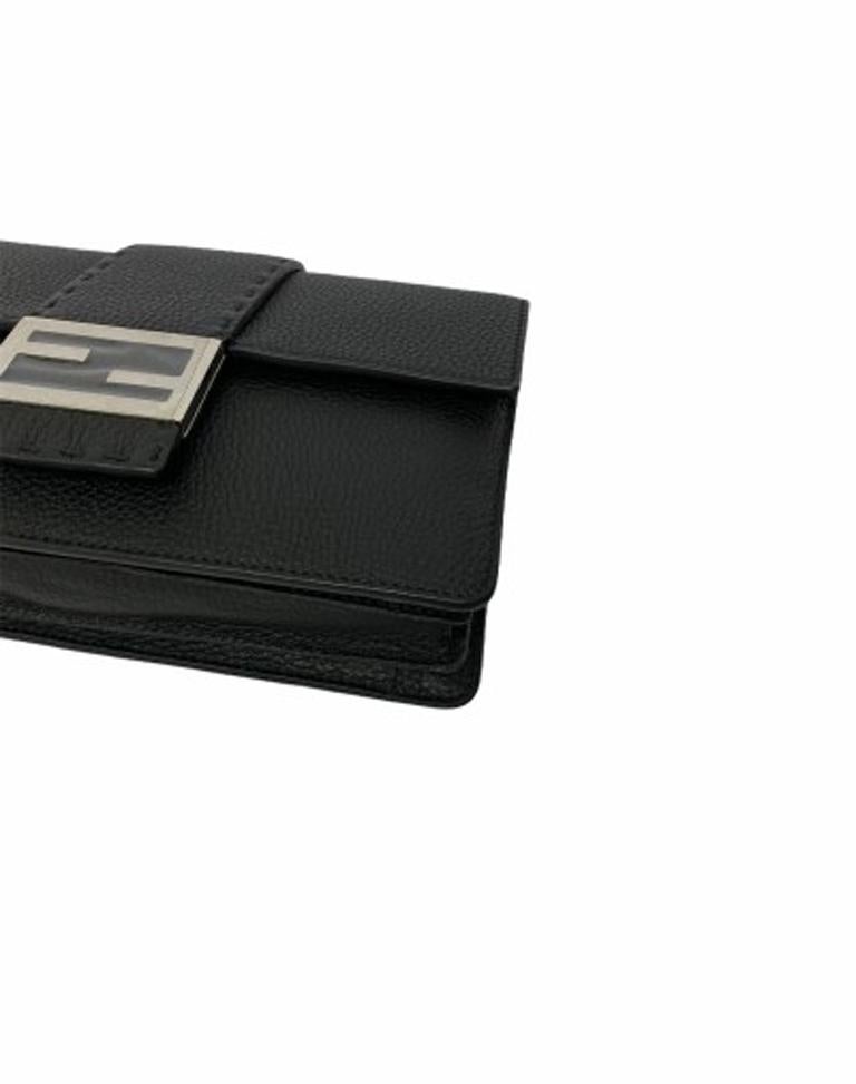 Women's or Men's Fendi Black Leather Clutch Bag 