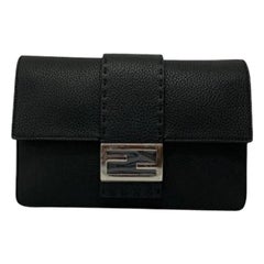 Fendi Black Leather Clutch Bag 