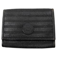 Fendi Black Leather & Coated Canvas 8-Key Case