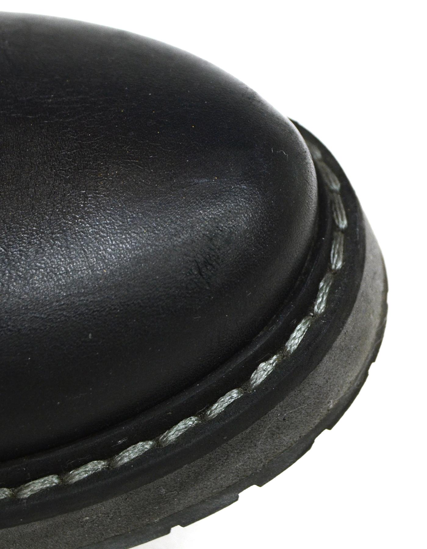 Fendi Black Leather Concealed Wedge Boot sz 38.5 3