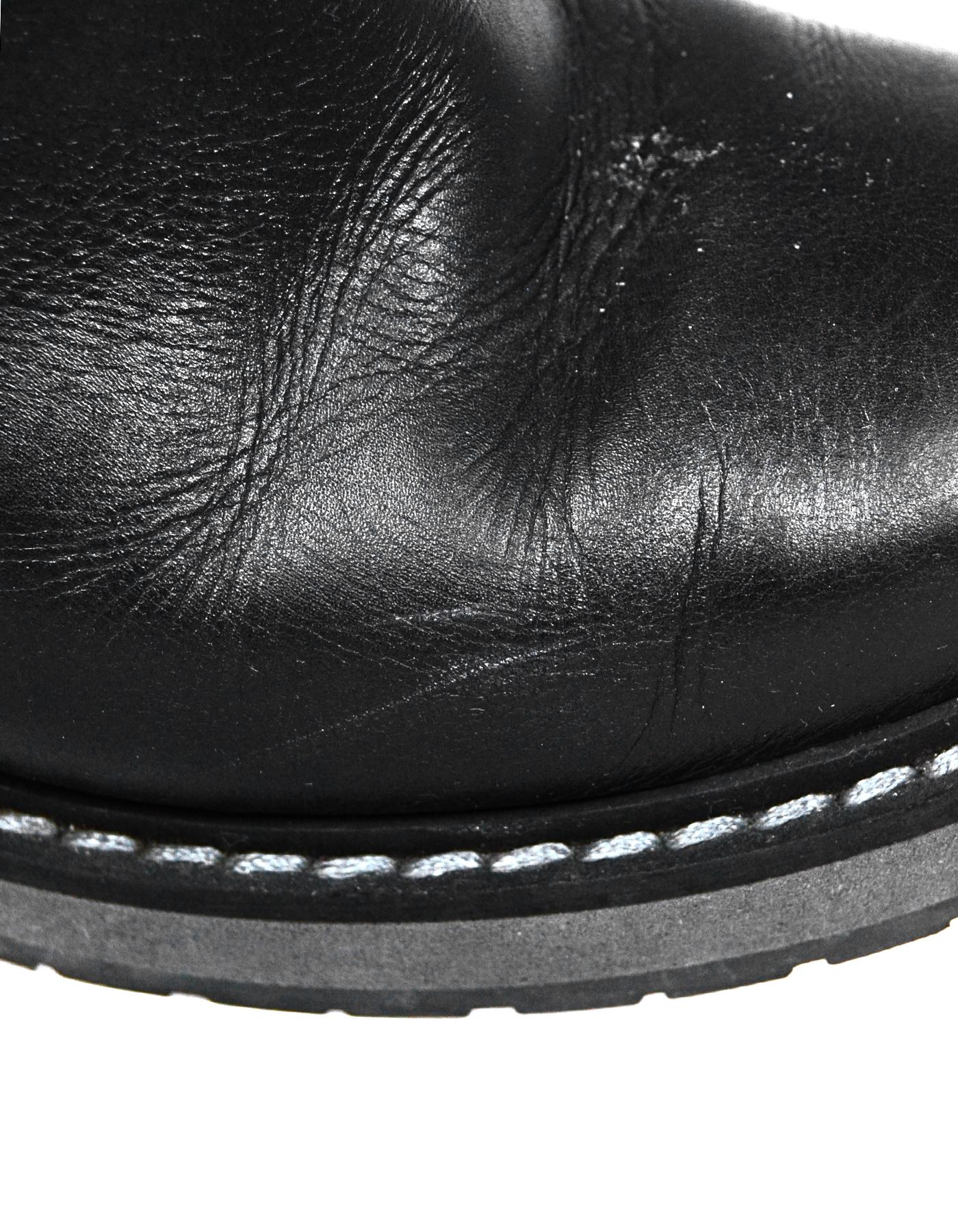 Fendi Black Leather Concealed Wedge Boot sz 38.5 5