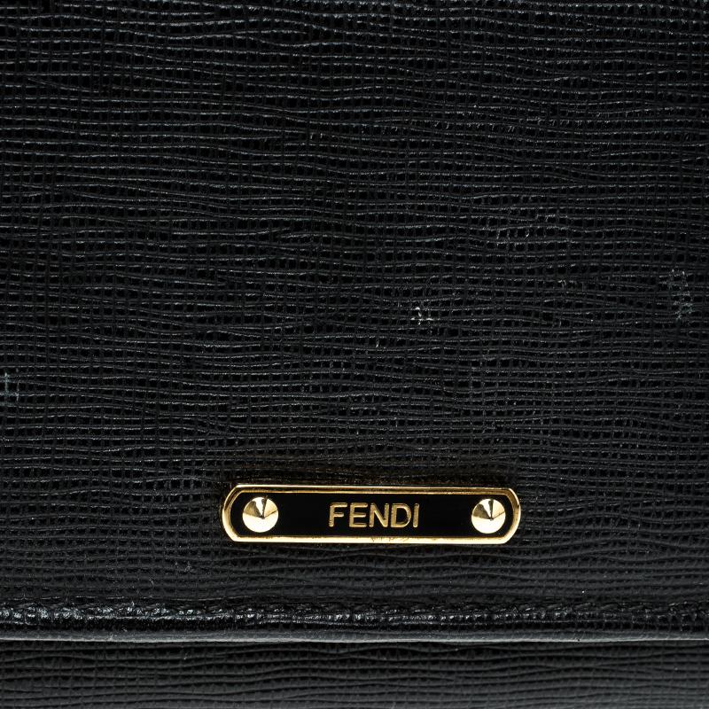 Fendi Black Leather Crayons Continental Wallet 4