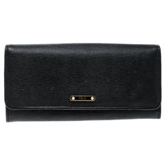 Fendi Black Leather Crayons Continental Wallet