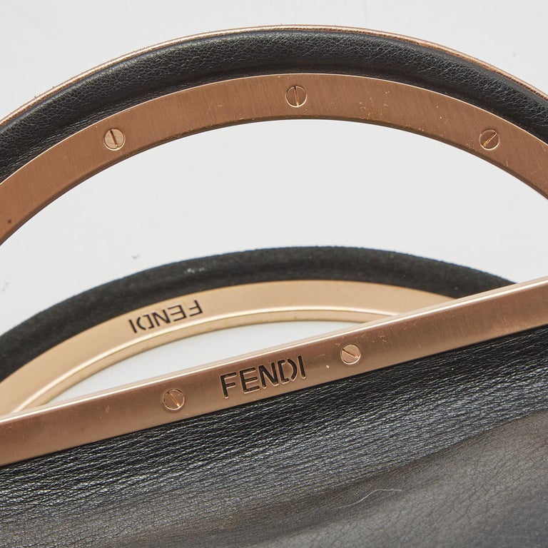 Fendi Black Calf Leather Bos Taurus Clutch Bag