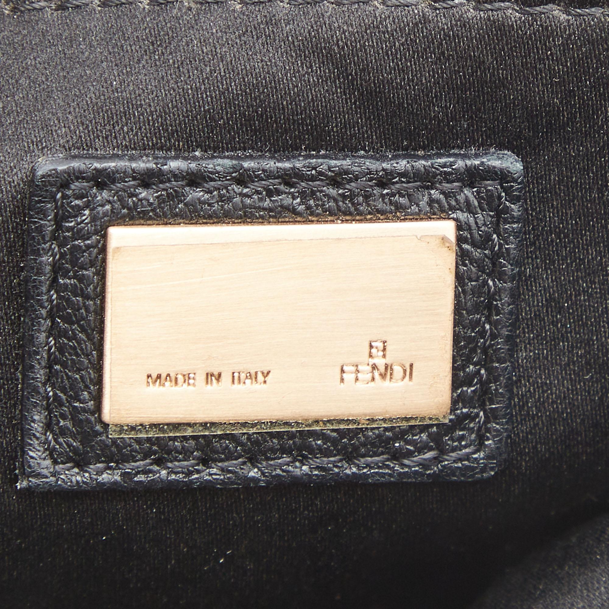 Fendi Black Leather Cut Out Handle Clutch Bag 8