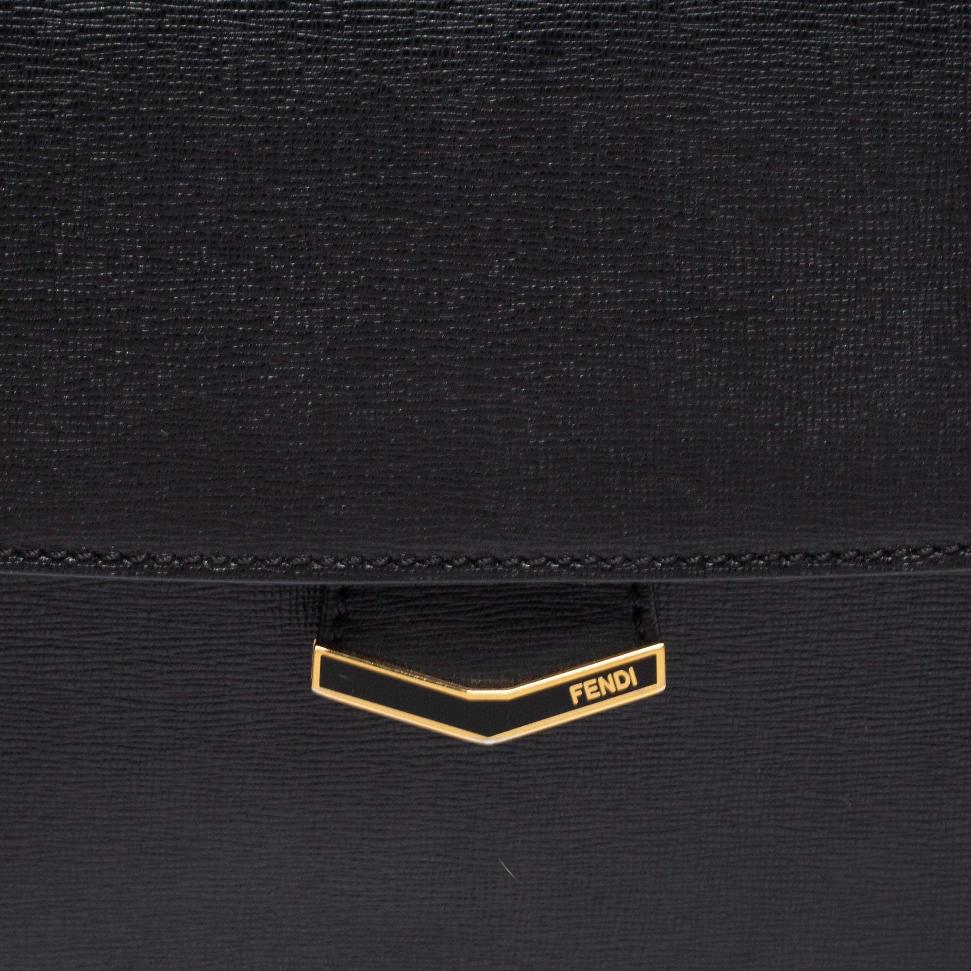 Fendi Black Leather Demi Jour Shoulder Bag 1