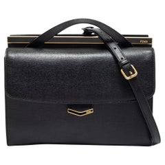 Fendi Black Leather Demi Jour Shoulder Bag