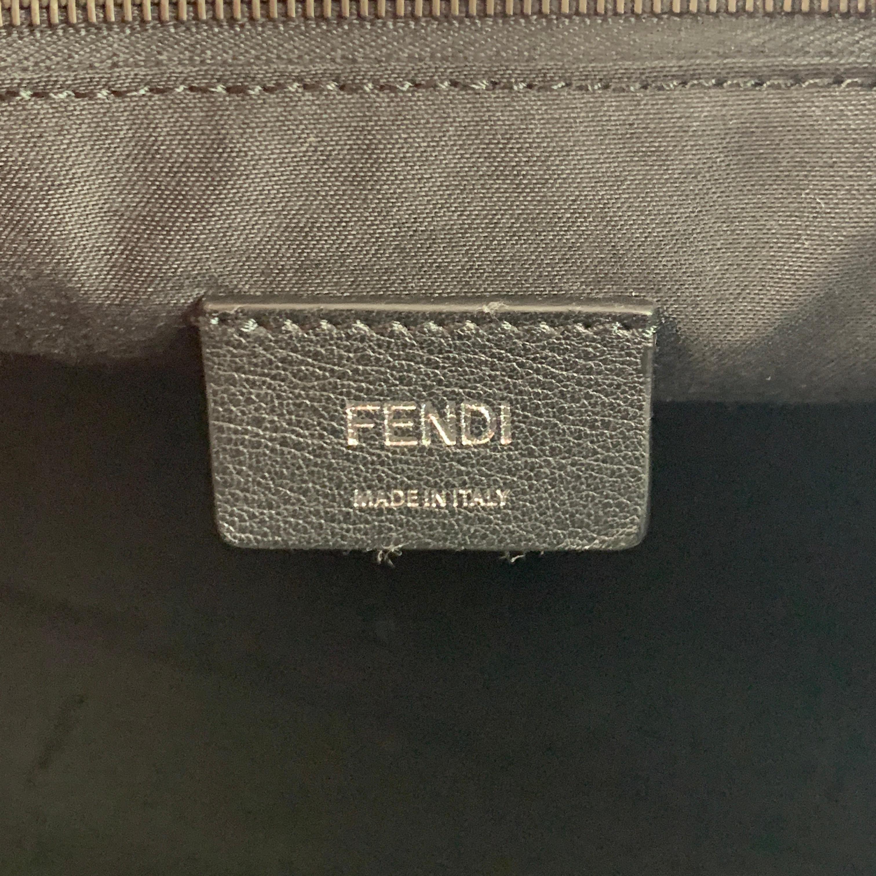 FENDI Black Leather Double Handle Selleria 7VA400 Briefcase 1