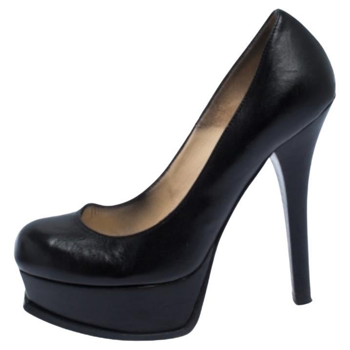 Fendi - Escarpins à plateforme en cuir noir Fendista - Taille 36.5