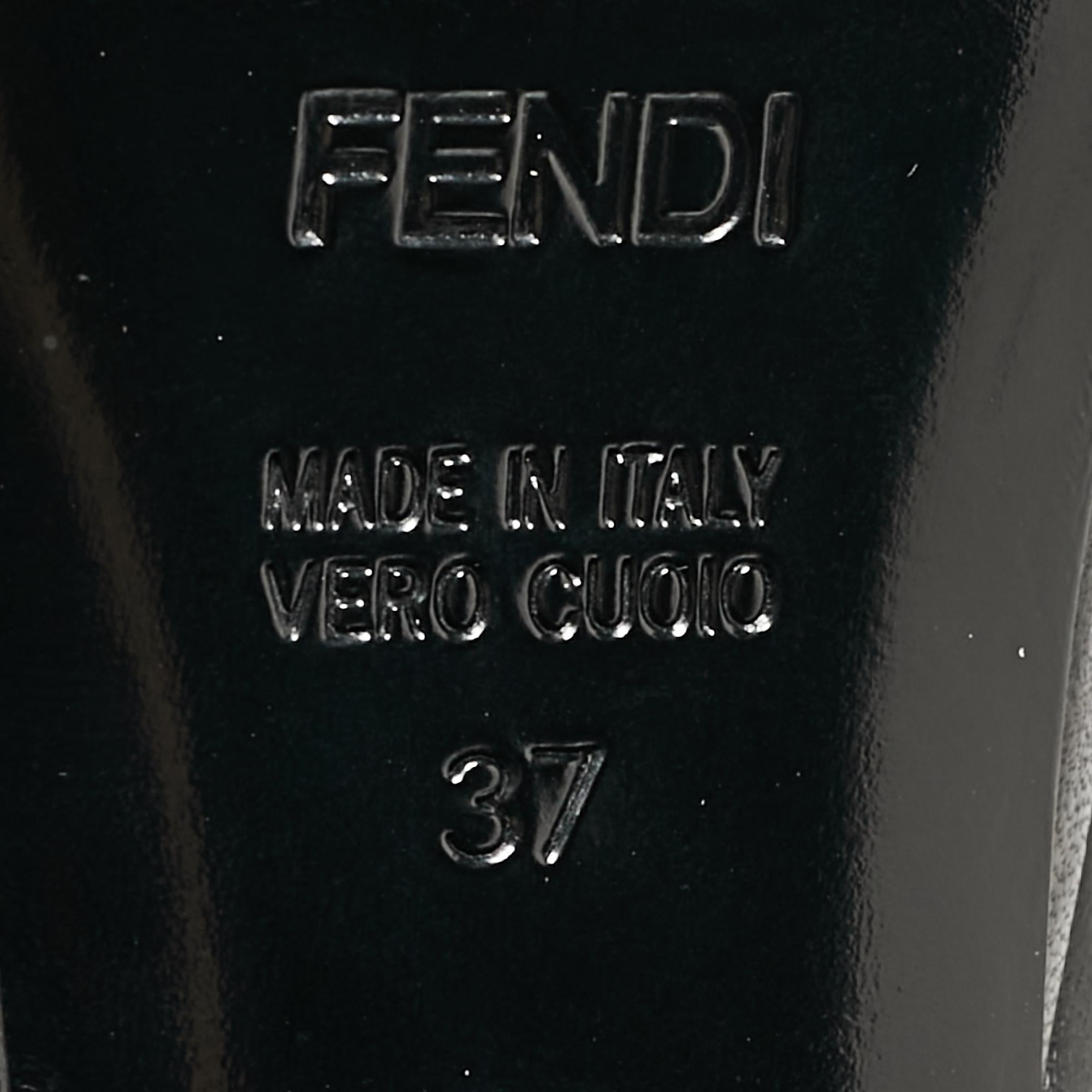 Fendi Black Leather Fendista Platform Pumps Size 37 2