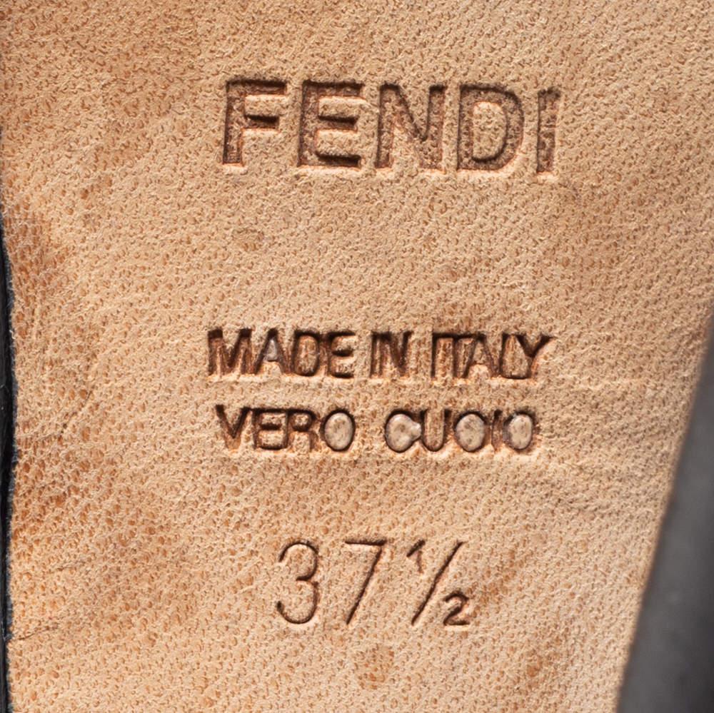 Fendi Black Leather Fendista Platform Pumps Size 37.5 4