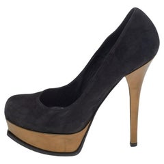 Fendi Black Leather Fendista Platform Pumps Size 40