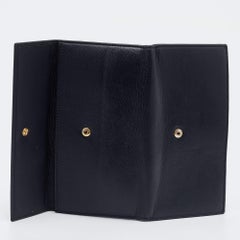 Fendi Black Leather Flap Continental Wallet