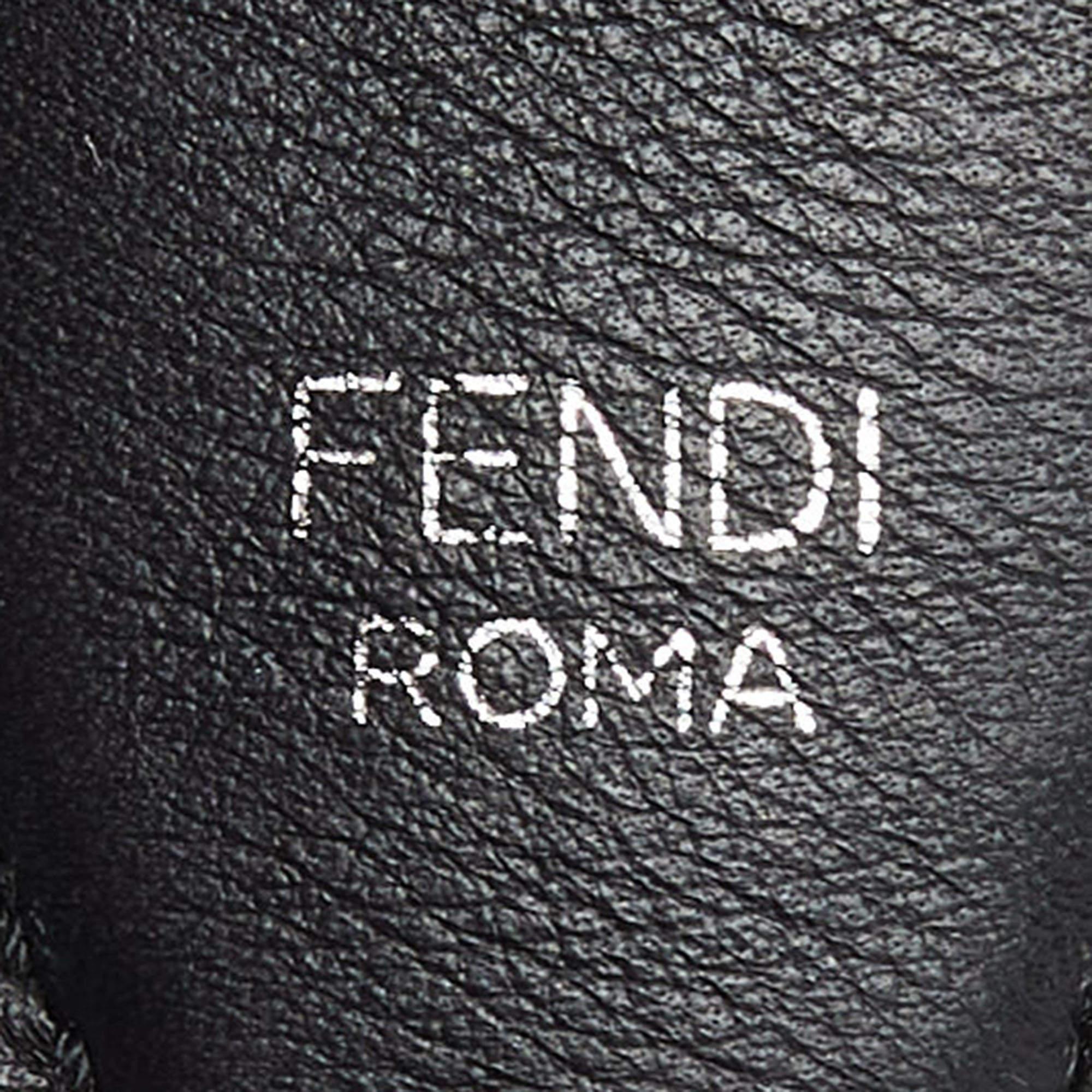 Women's Fendi Black Leather Flowerland Strap You Shoulder Bag Strap