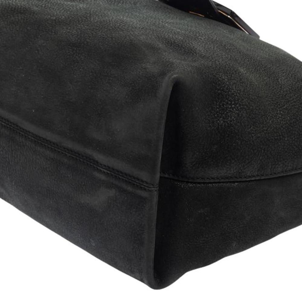 Fendi Black Leather Forever Borsa Hobo 7