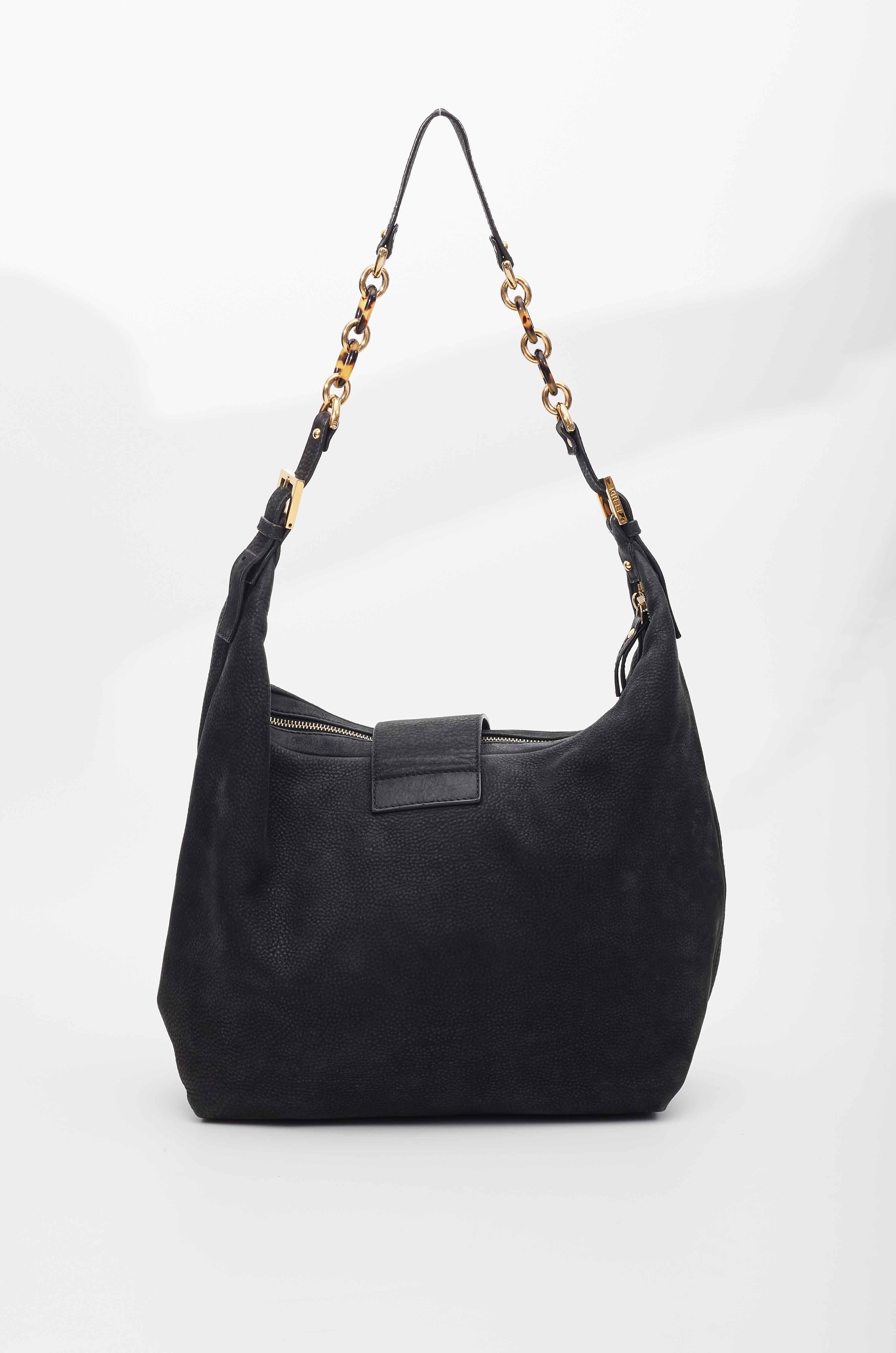 Fendi Black Leather Forever Mama Shoulder Bag Large For Sale 10