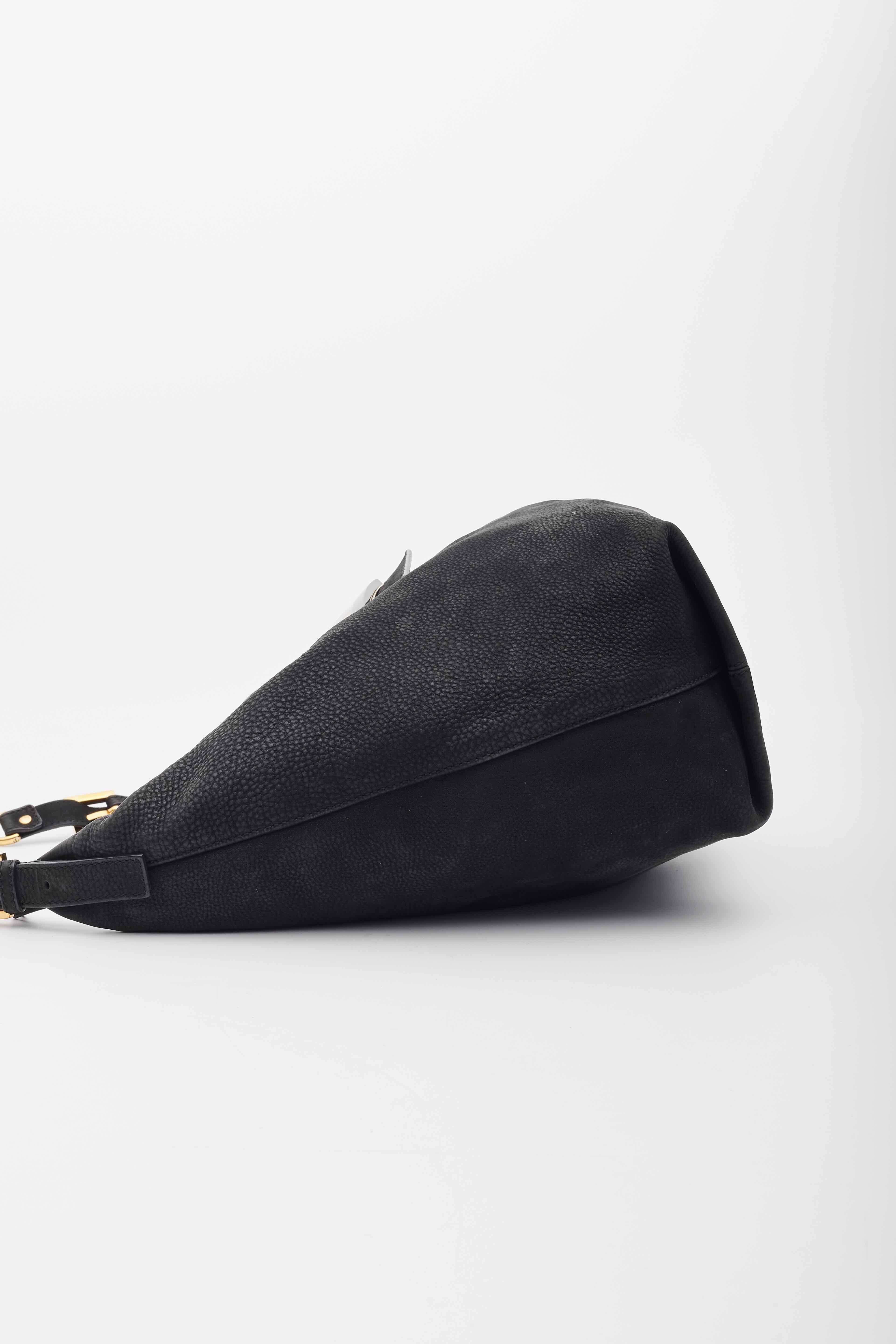 Women's Fendi Black Leather Forever Mama Shoulder Bag Large For Sale