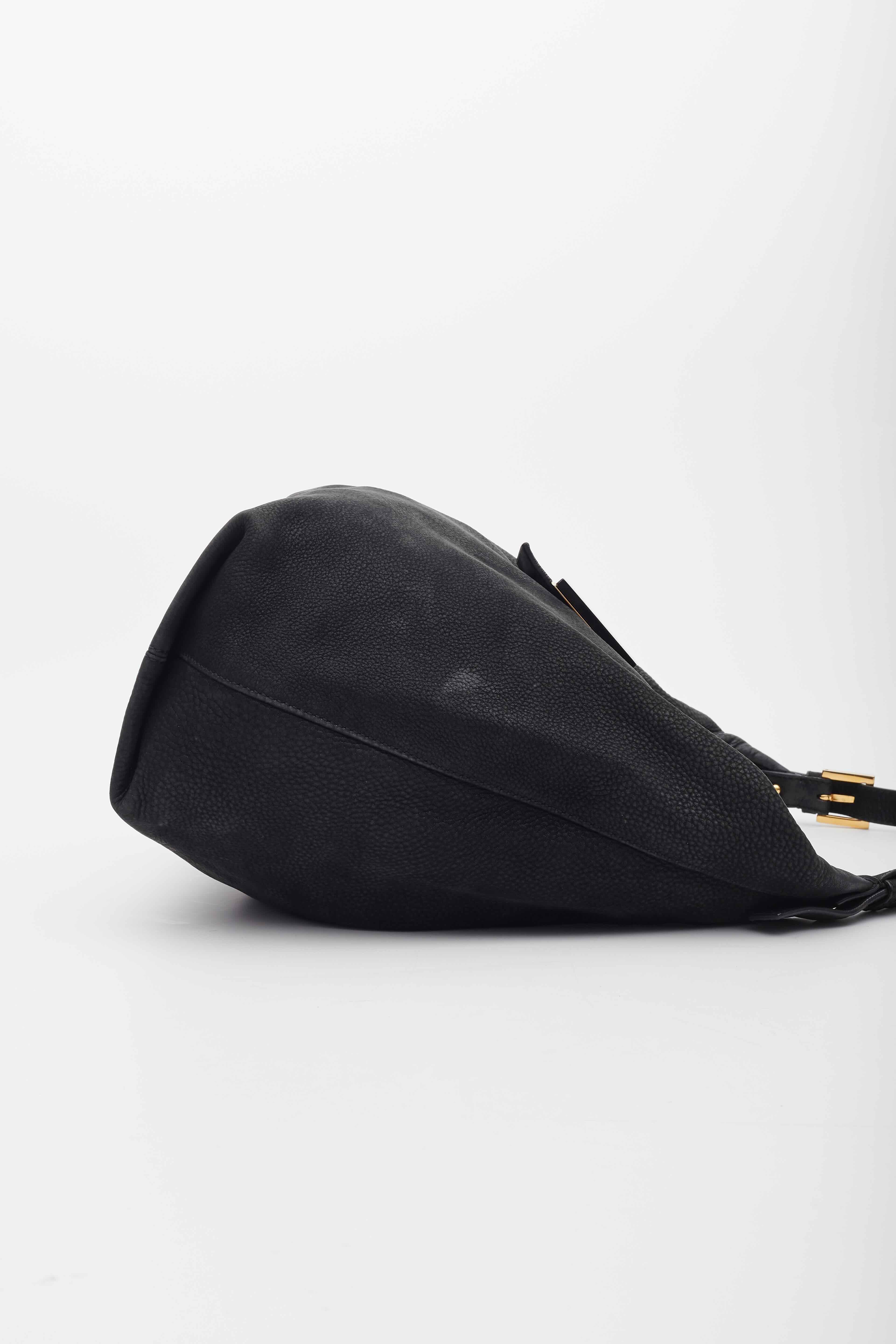Fendi Black Leather Forever Mama Shoulder Bag Large For Sale 1