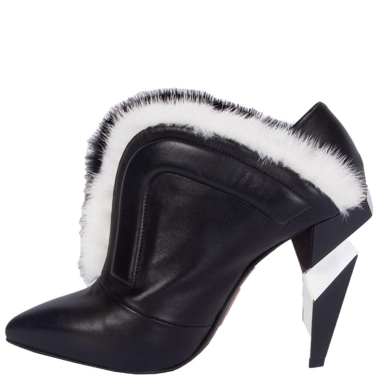 fendi black and white boots