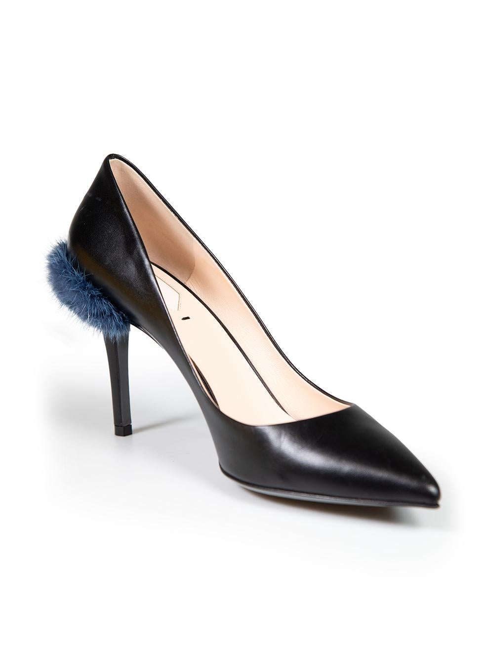 CONDITION is Very good. Minimal wear to heels is evident. Minimal scratches to the front and back of both shoes. Abrasion to the tip of the right shoe and scratches to the right heel on this used Fendi designer resale item. This item comes with
