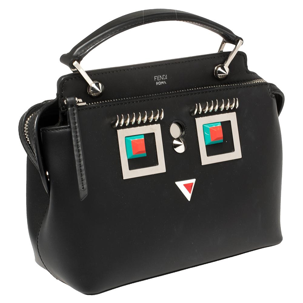 Women's Fendi Black Leather Hypnoteyes Dotcom Click Shoulder Bag