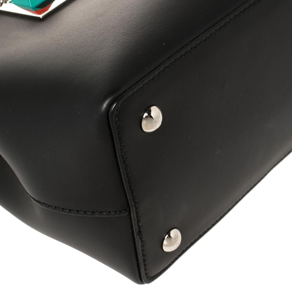 Fendi Black Leather Hypnoteyes Dotcom Click Shoulder Bag 3