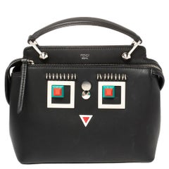 Fendi Black Leather Hypnoteyes Dotcom Click Shoulder Bag