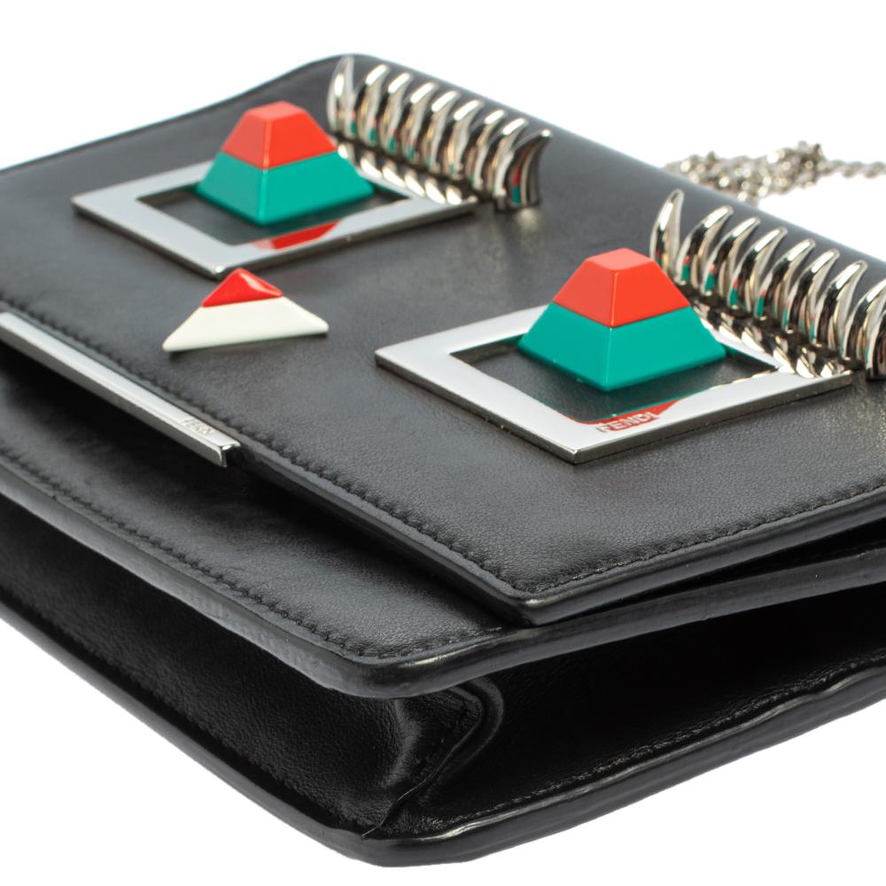 Fendi Black Leather Hypnoteyes Wallet on Chain 3