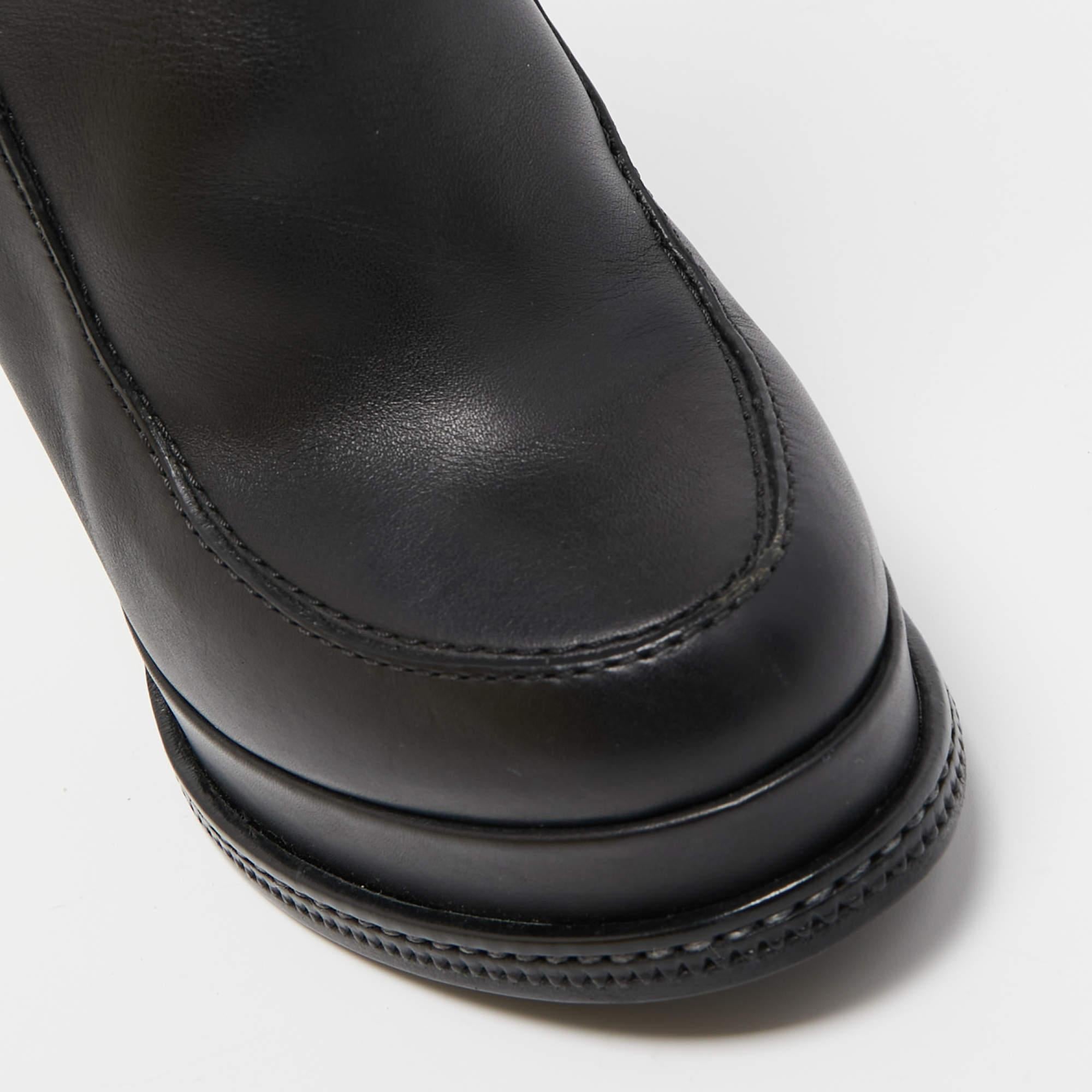 Fendi Black Leather Ice Heel Ankle Boots Size 36 3
