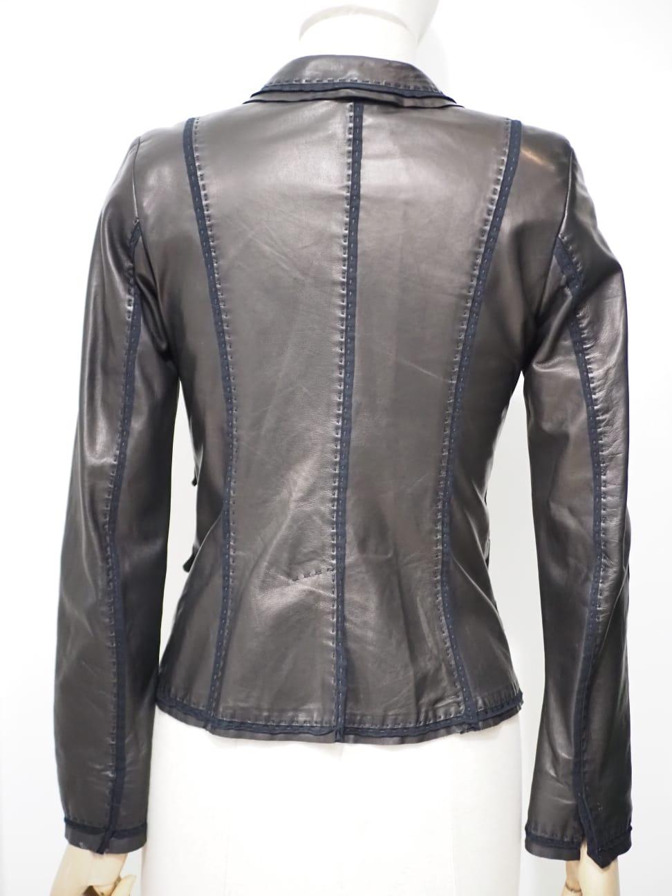 Women's Fendi black leather jacket 