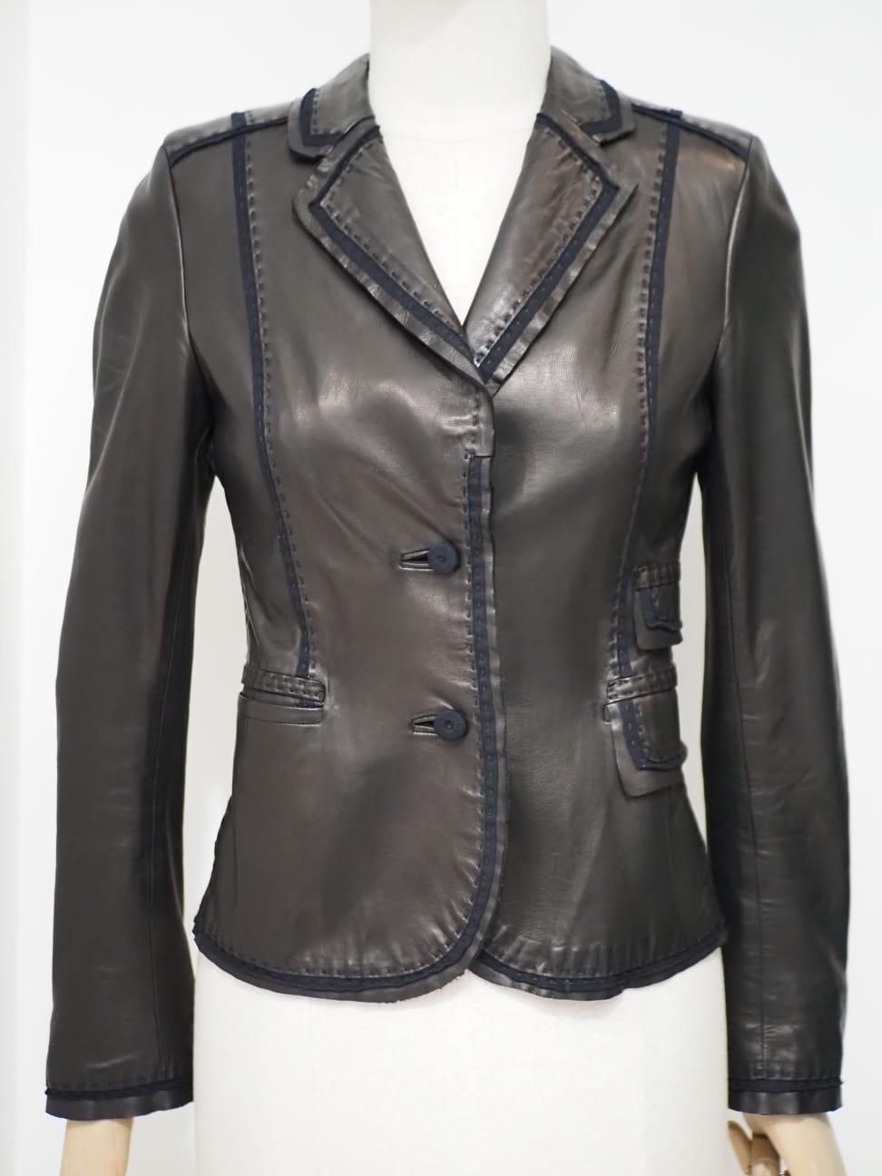 Fendi black leather jacket  2