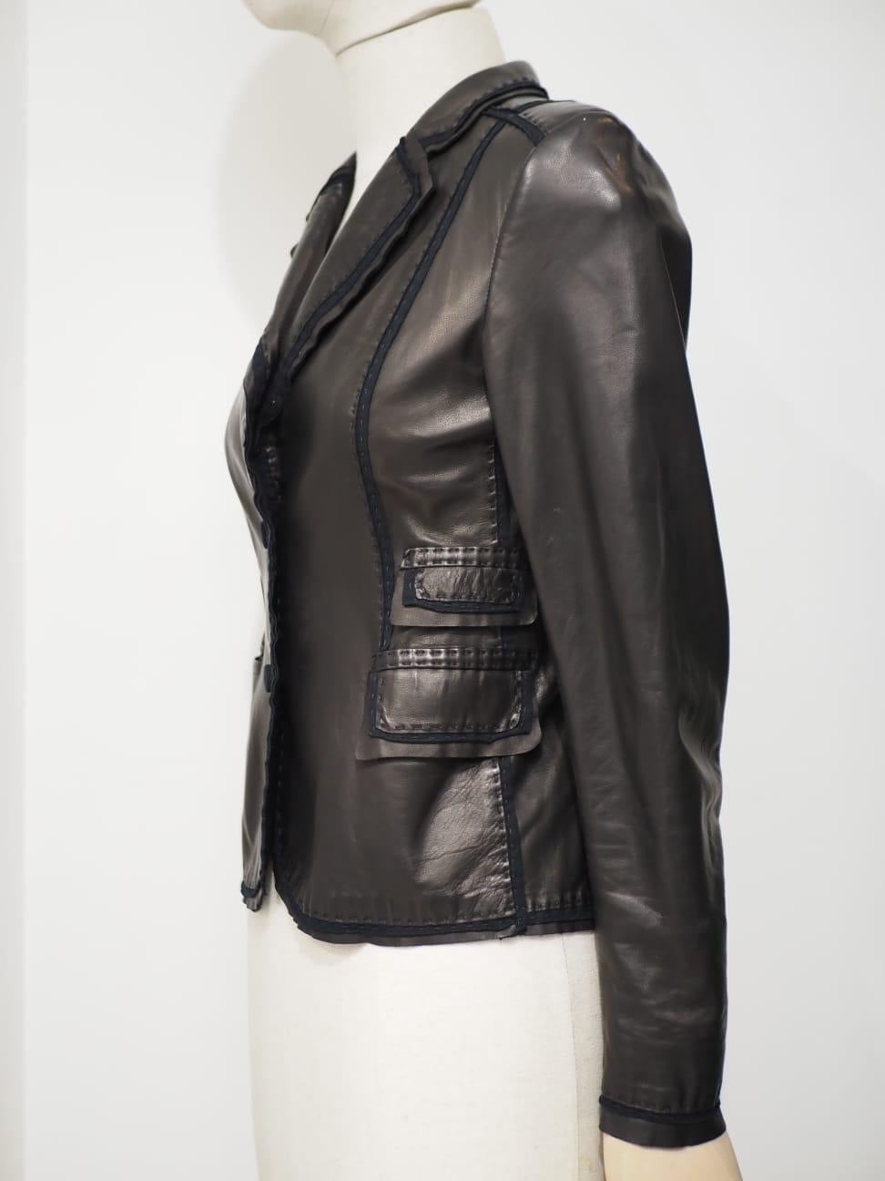 Fendi black leather jacket  3