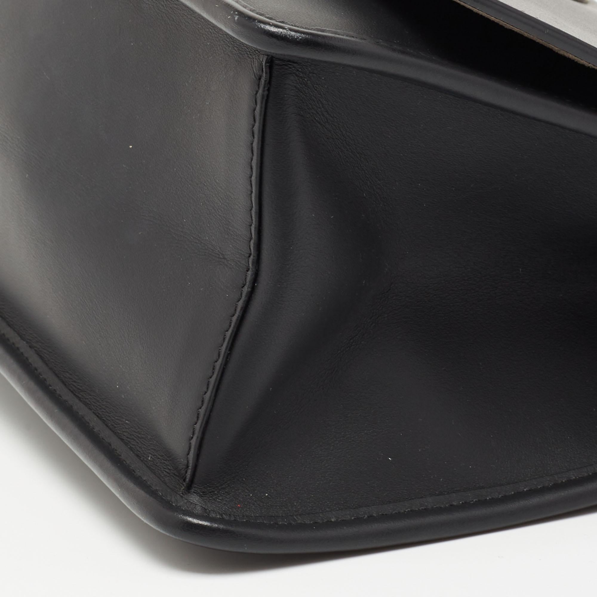 Fendi Black Leather Kan I F Logo Shoulder Bag 6