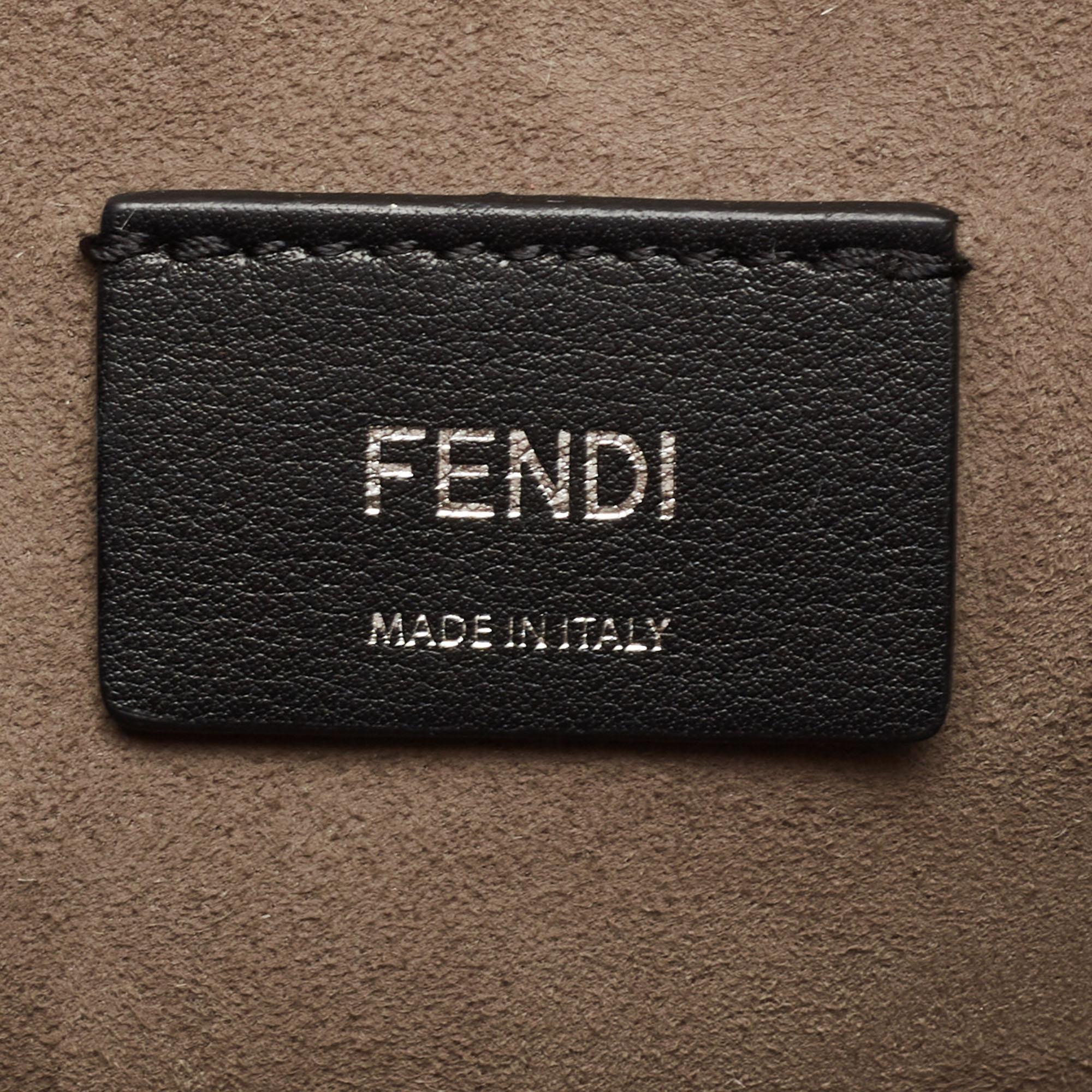 Fendi Black Leather Kan I F Logo Shoulder Bag 2
