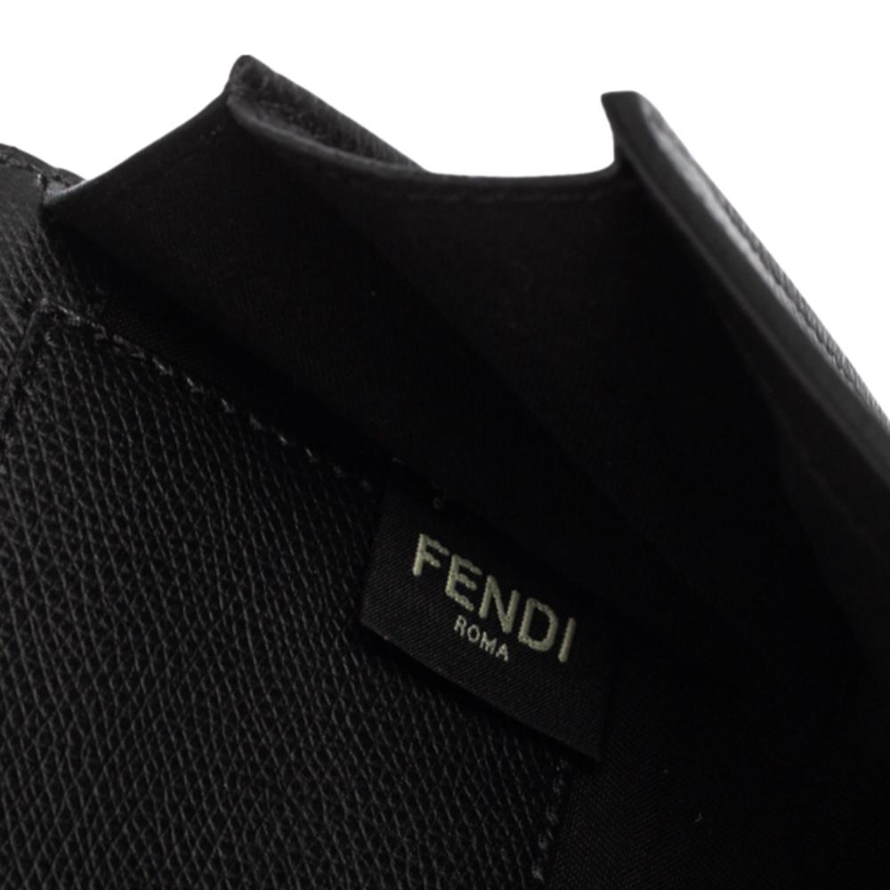 Fendi Black Leather Kan I F Wallet On Chain Clutch 8