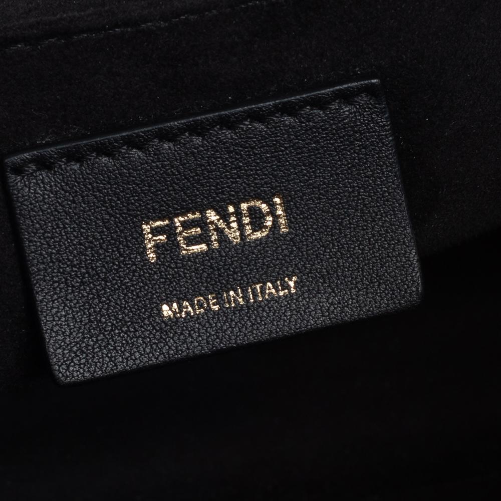 Fendi Black Leather Kan I Scalloped Top Handle Bag 3