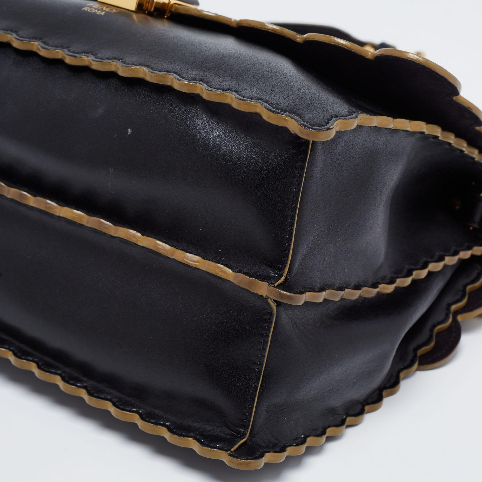 Fendi Black Leather Kan I Shoulder Bag 6